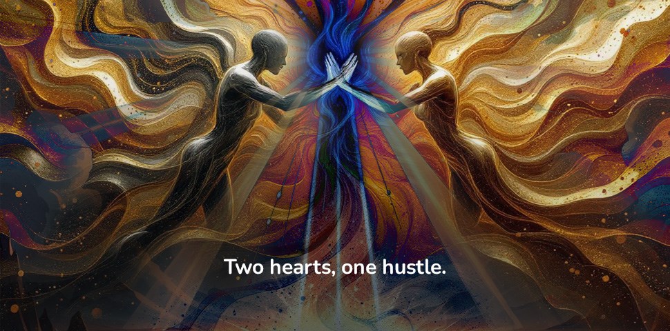two hearts, one hustle